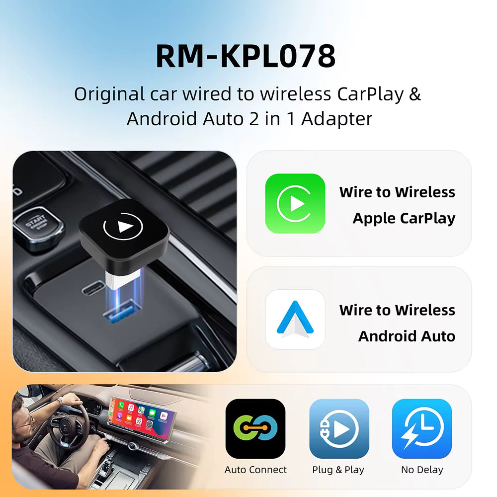Wireless CarPlay Adapter — Plug-and-Play Upgrade for Wired CarPlay Cars